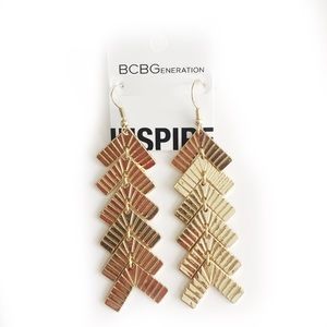 BCBGENERATION EARRINGS GOLD TONED BOHO STYLE DROP